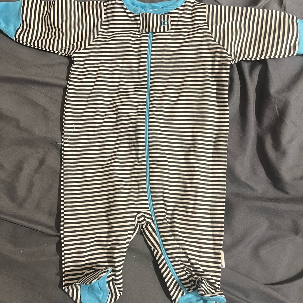 Striped Black and Blue Kids One Piece
